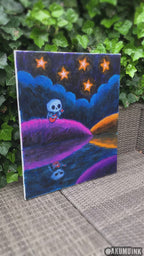 By the Lake, Under the Stars 50x60cm Painted Canvas
