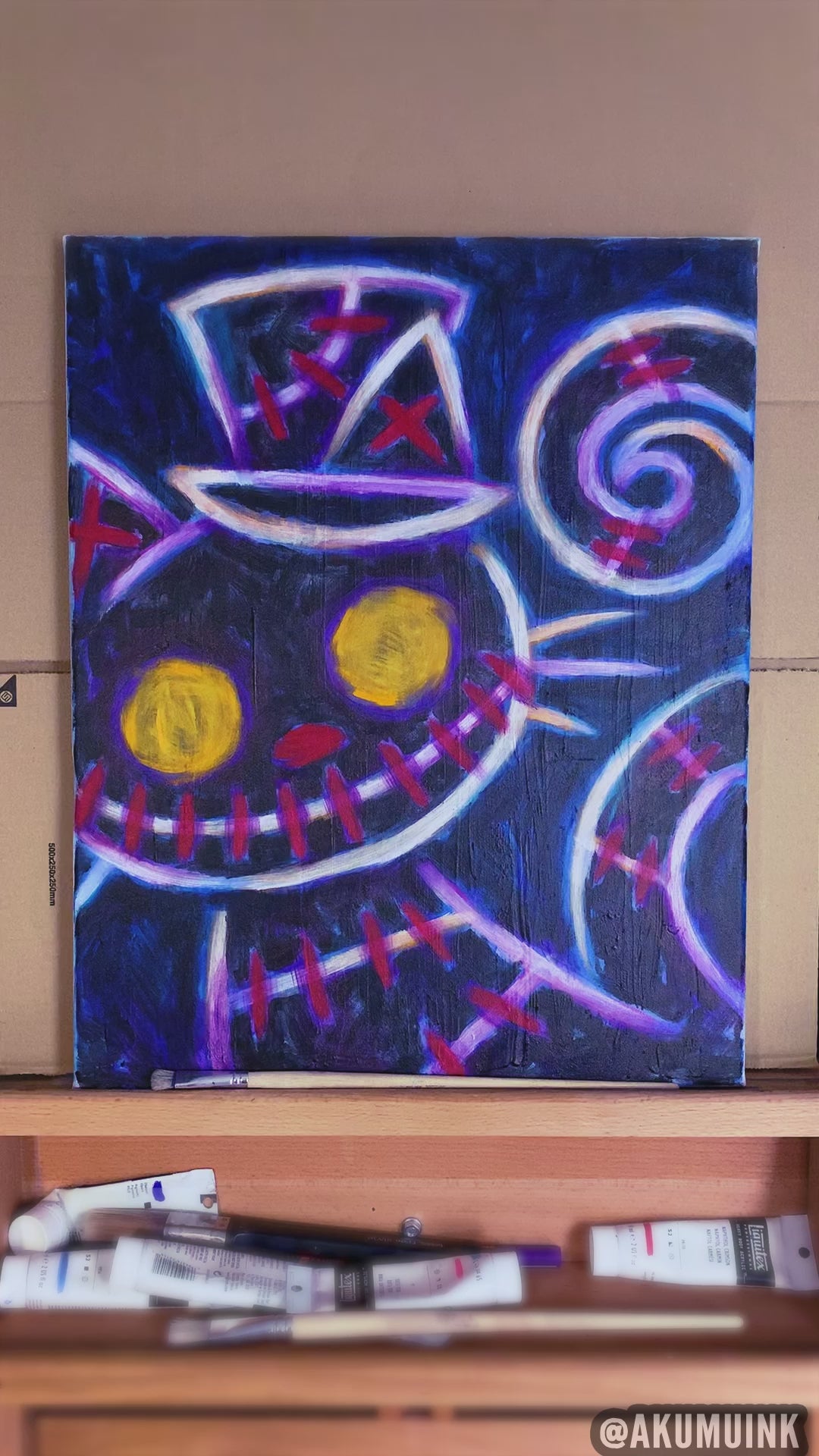 2025 Black Cat's Curse 40x50cm Painted Canvas