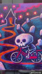 Auf dem Heimweg 50x60cm Bemalte Leinwand
