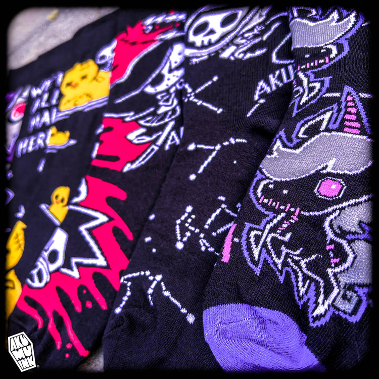 Mystery Sock Pack – gothic socks by Akumu Ink, alt fashion art from Akumu Ink Clothing