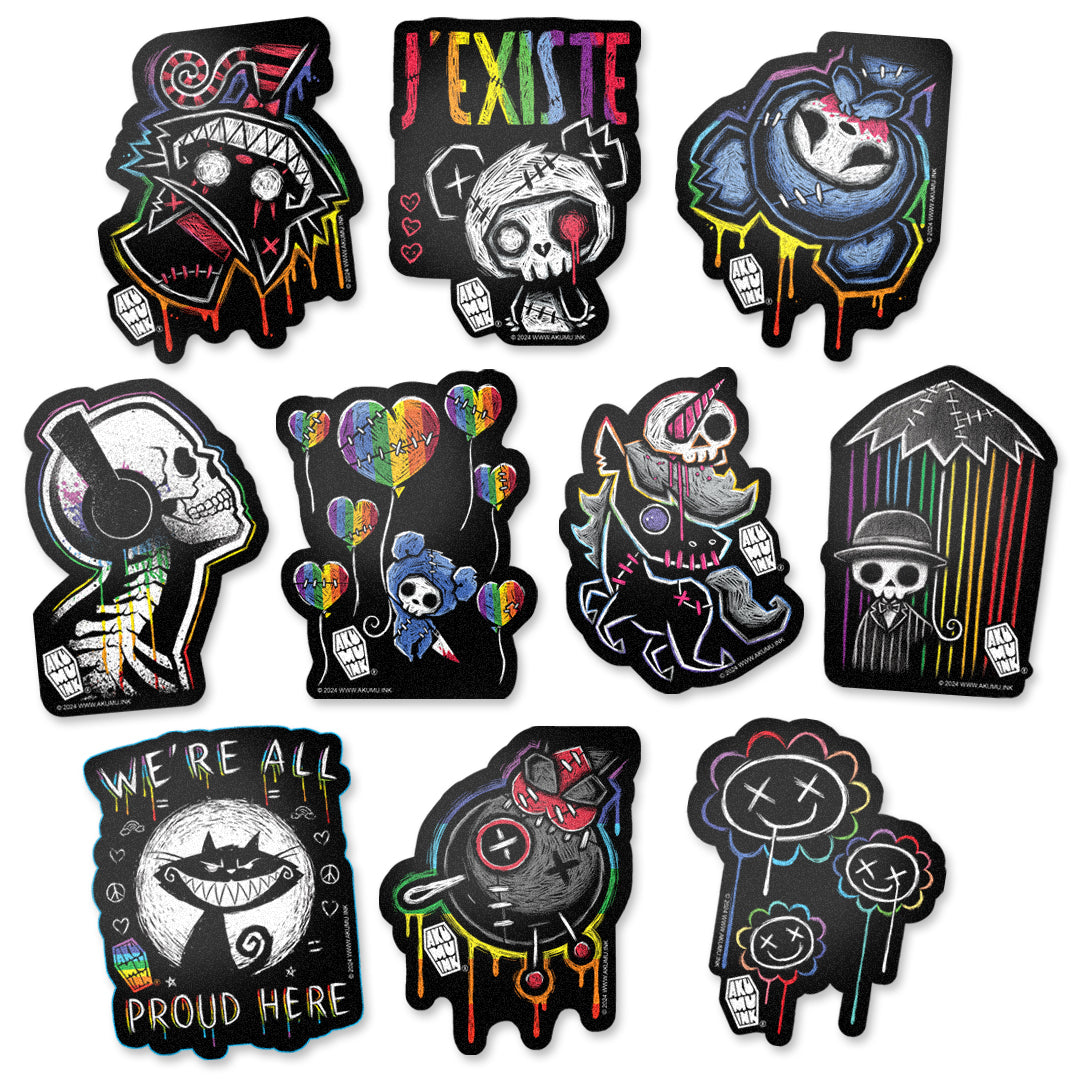 Rainbow Love Death Sticker Pack