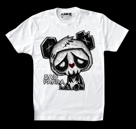 Sad Panda Men White Tshirt, Men Shirts, Akumu ink, goth, emo