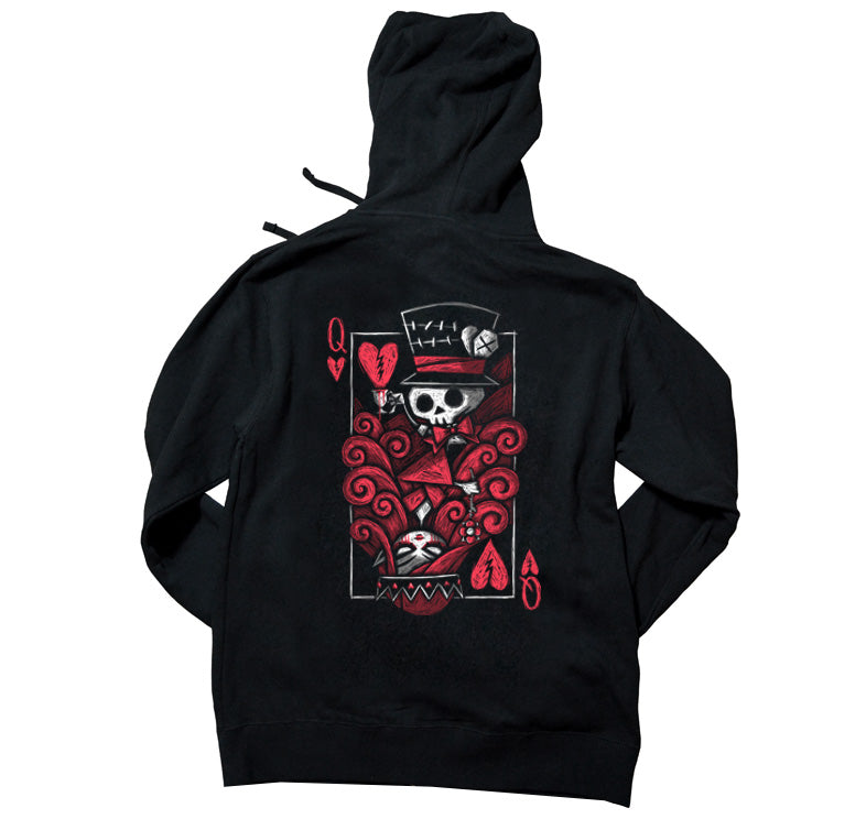 Akumu Ink The Upside Down: Queen Unisex FLEECE Hoodie, long sleeve, Akumu ink, goth, emo