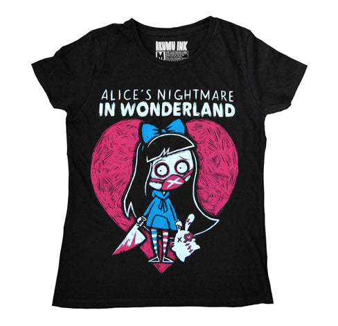 Akumu Ink Alice's Nightmare Women Tshirt, Women Shirts, Akumu ink, goth, emo